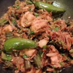 Bhindi Chicken bonne less